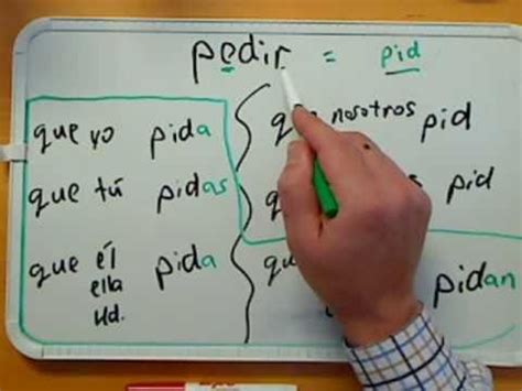 Pedir: present tense subjunctive conjugation - YouTube