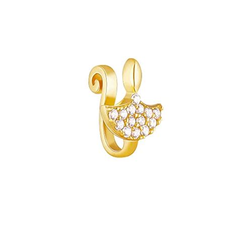 Buy GIVA 925 Sterling Silver Golden Diya Nose Pin (Clip on) | Gifts for ...