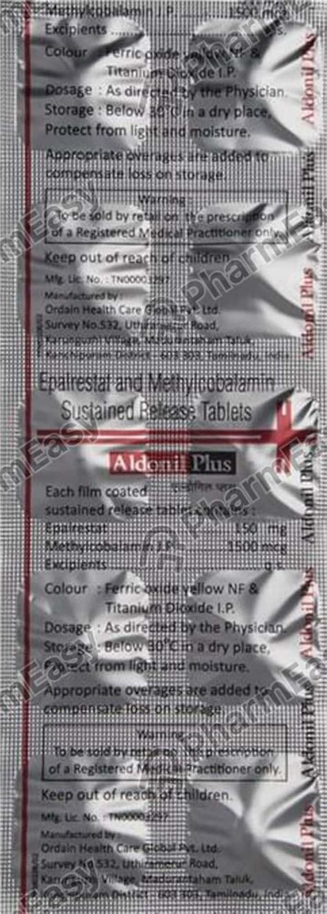 Buy Aldonil Plus Strip Of 10 Tablets Online at Flat 15% OFF | PharmEasy