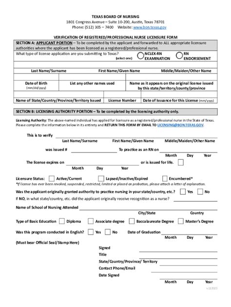 2023-2026 TX Board of Nursing Verification of Registered/Professional ...