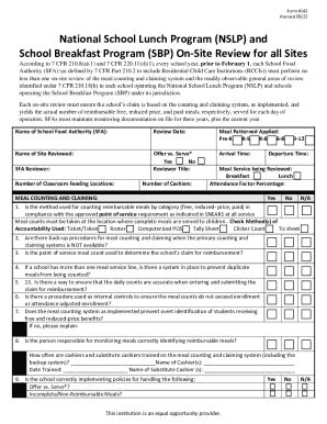 Fillable Online National School Lunch Program (NSLP) and School ...