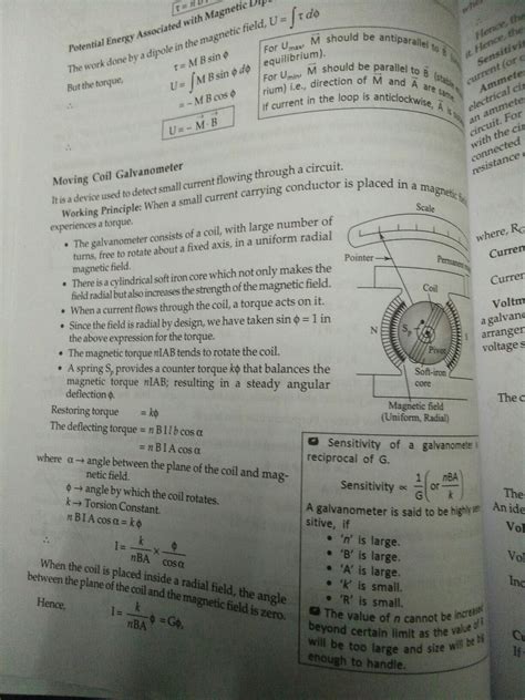 Write a note on moving coil galvanometer with diagram Also explain the ...