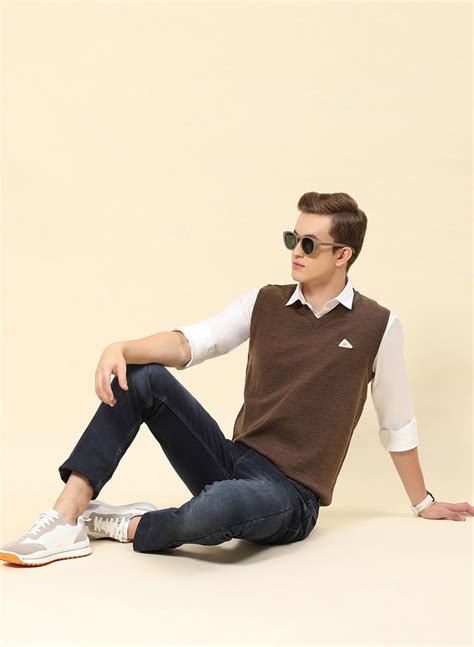 Buy Men Brown Solid Blend wool Sweater Online in India - Monte Carlo