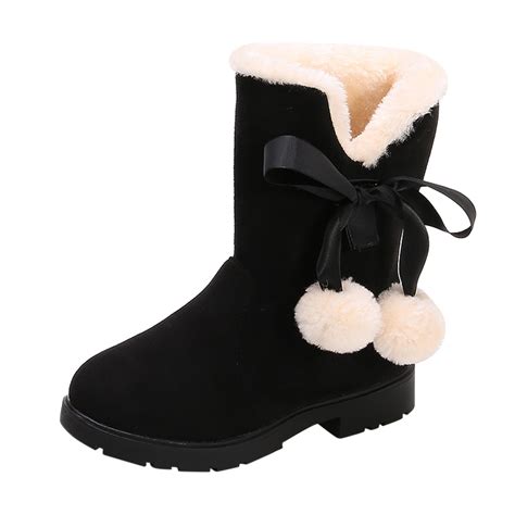 Qiangong Girls Boots Winter Girls Snow Boots Thick Bottom Non Warm and ...