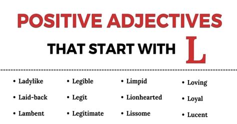 80+ Positive Adjectives that Start with L in English • 7ESL