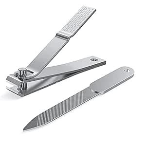 Nail Cutter and Nail Filer Set - Professional Stainless Steel Nail ...
