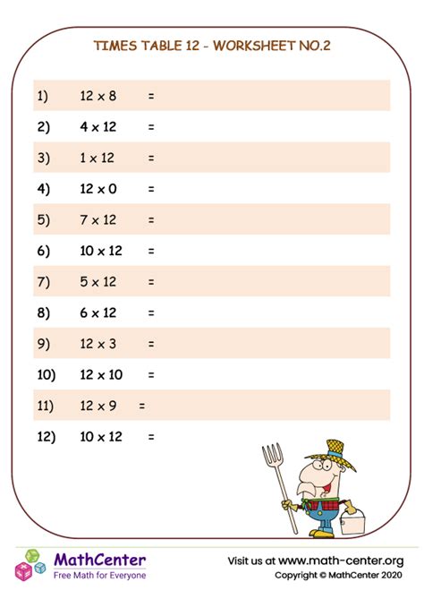 Image result for Class Second Math Class Second Maths Tables 12