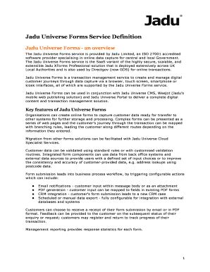 Fillable Online Jadu Universe Forms Service Definition Fax Email Print ...