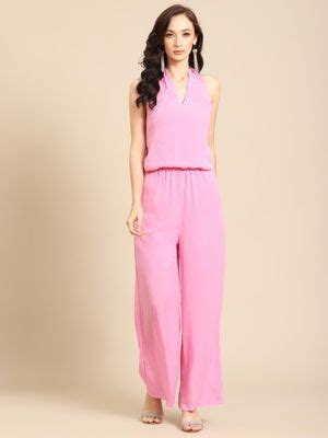 Buy Dodo & Moa Women Western Wear Jumpsuits - Pink (S) Online
