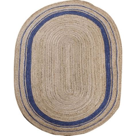 DN HANDICRAFT Natural Jute Oval Area Rug Hand Reversible Braided Boho ...