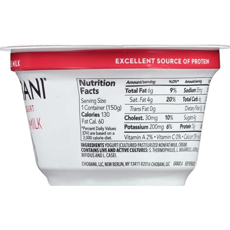 Greek Yogurt Nutrition Label