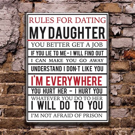 Victorystore rules for dating my daughter 18 inches x 24 inches ...