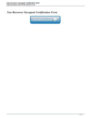 Fillable Online non borrower occupant certification form Fax Email ...