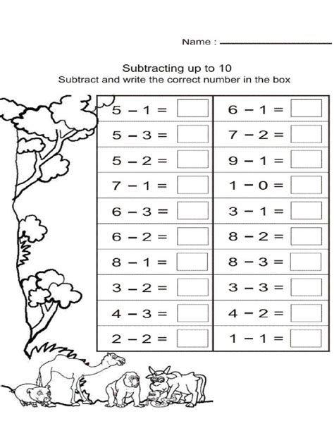 Image result for 1st Grade Math Subtraction Worksheets