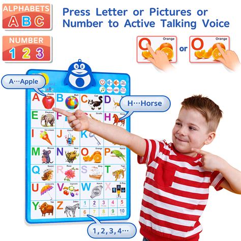 Buy Electronic Interactive Alphabet Wall Chart, ABC &123s & Music ...