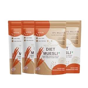 MILLET MANTRA Honey & Apple Crush High Protein Muesli Sugar Free, Mixed ...