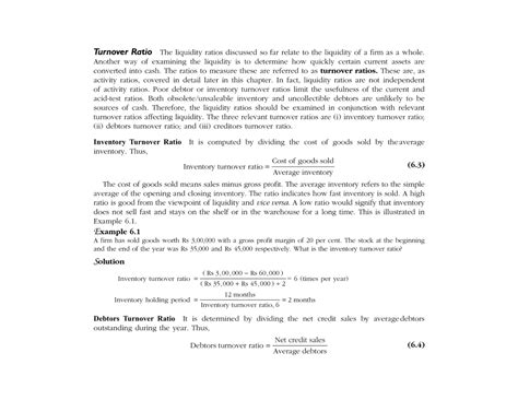 Turnover Ratio - Financial Management - Studocu