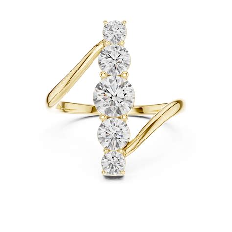 Celeste Curve Bypass Ring in 1.5 Carat Round Lab Diamond – Raisoni ...