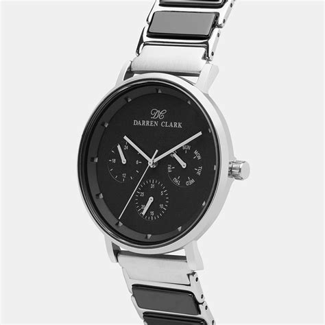 Darren Clark Men's Chronograph Round Dial Quartz Black Brass Watch ...