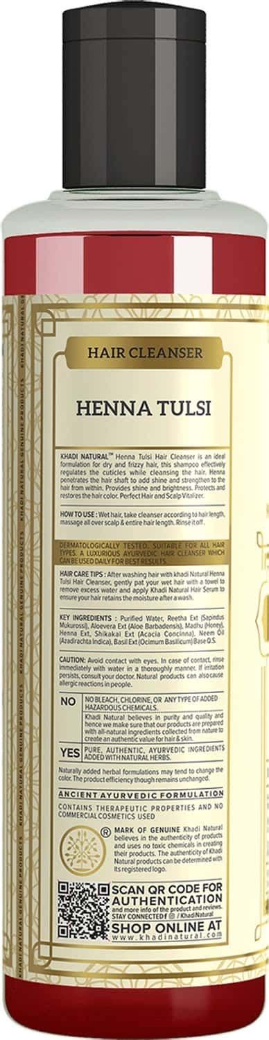 Buy KHADI NATURAL HENNA TULSI HAIR CLEANSER 210 ML Online & Get Upto 60 ...