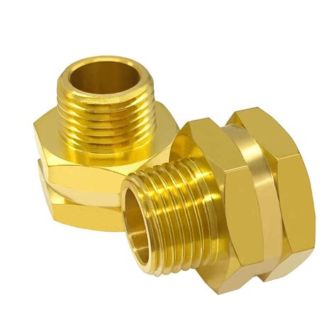 Hooshing 2PCS Brass Garden Hose Adapter 3/4" GHT Female x 1/2" NPT Male ...