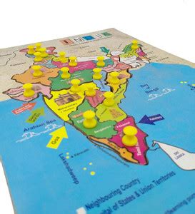 GREST Big Wooden India Map, Shapes and Colors Puzzle Educational Game ...