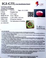 6.12 Ratti Natural Indian Ruby with Govt. Lab Certificate-(4551) | Gem ...