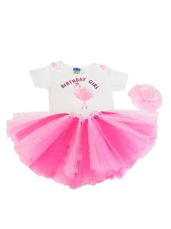 Buy TINY MINY MEE FLAMINGO BIRTHDAY GIRL EMBELLISHED BODYSUIT, SKIRT ...