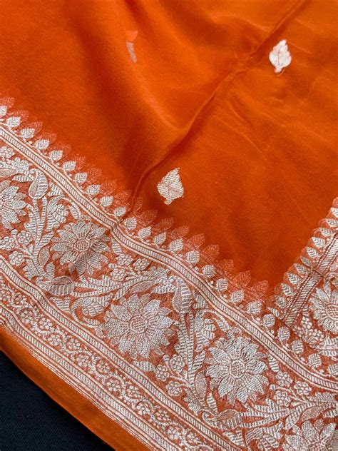 Banarasi Pure Khaddi Chiffon Saree – Sanjar Creation