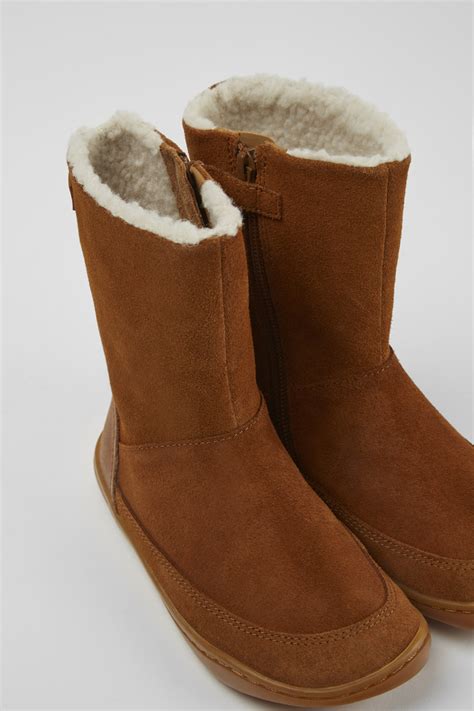Peu Brown Boots for Kids - Fall/Winter collection - Camper India