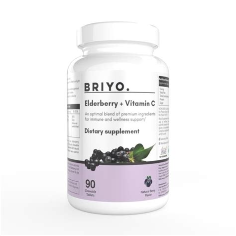 Buy Briyo Elderberry + Vitamin C Dietary Supplement - Natural Berry Online