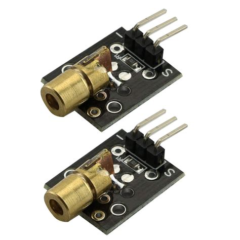 IDUINO 2PCS KY-008 Laser Transmitter 3 Pin 650nm 5V Dot Diode Copper ...