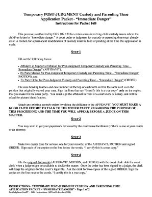 2008-2026 Form OR Order for Post Judgment Emergency Custody - Blank ...