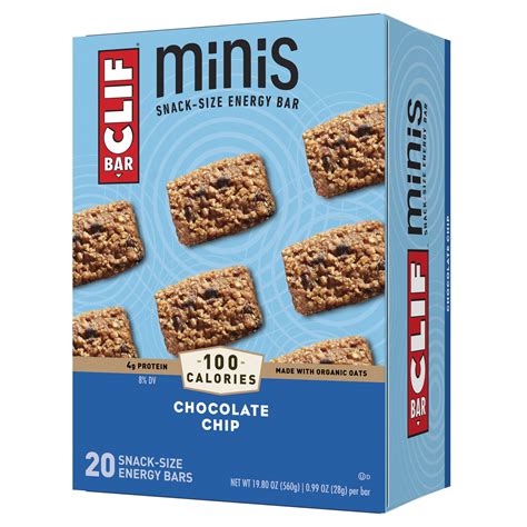CLIF BAR Minis - Chocolate Chip - Made with Organic Oats - 4g Protein ...