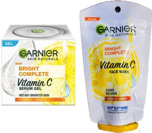 GARNIER Bright Complete Vitamin C Gel Cream 23g+ Vitamin C Face Wash ...