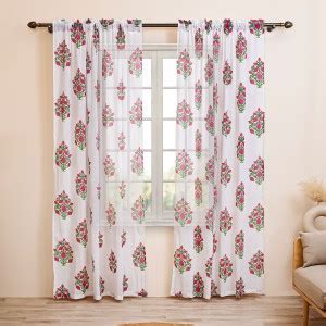HOMEMONDE 213 cm (7 ft) Cotton Transparent Door Curtain (Pack Of 2 ...