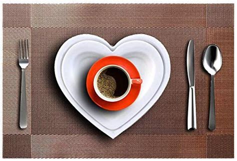 Buy Mosaic PVC Place & Table Mat for Dining Table Kitchen 6 (Brown ...