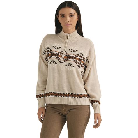 Wrangler Women's Aztec Quarter Zip Sweater | Sportsman's Guide