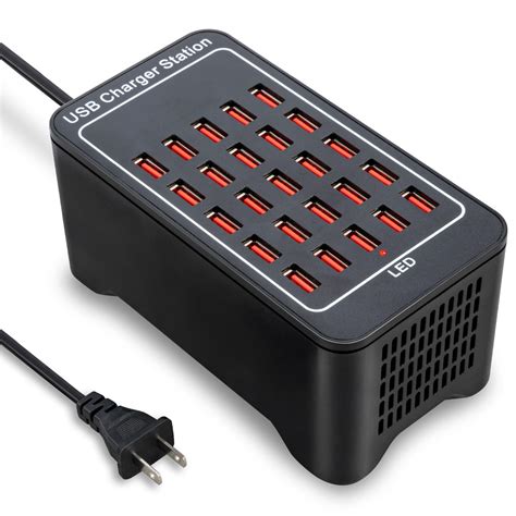 Amazon.com: USB Charging Station, 25 Port 125W(25A), Travel Desktop USB ...