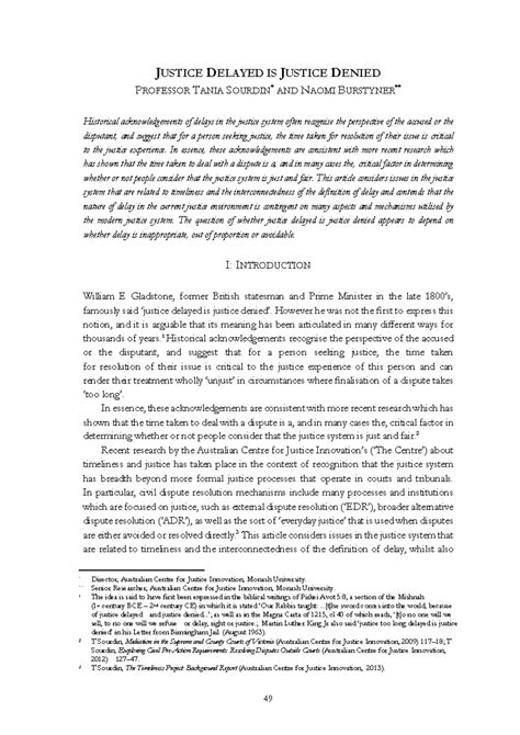 05+2014 +Sourdin 2022 - Justice delayed is justice denied article ...