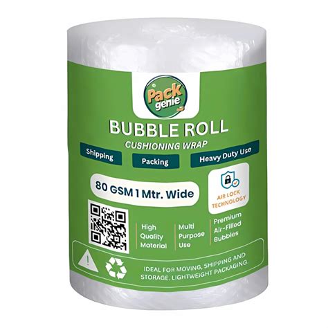 PackGenie 80 Gsm Heavy Air Bubble Wrap Packing Roll for Safety ...