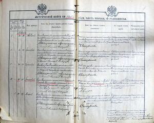Метрическая книга — Миграпедия