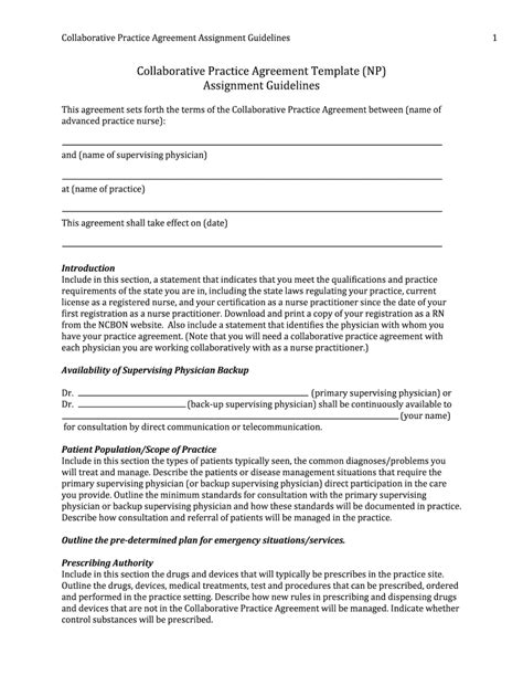 Fillable Online Collaborative Practice Agreement Assignment Guidelines ...