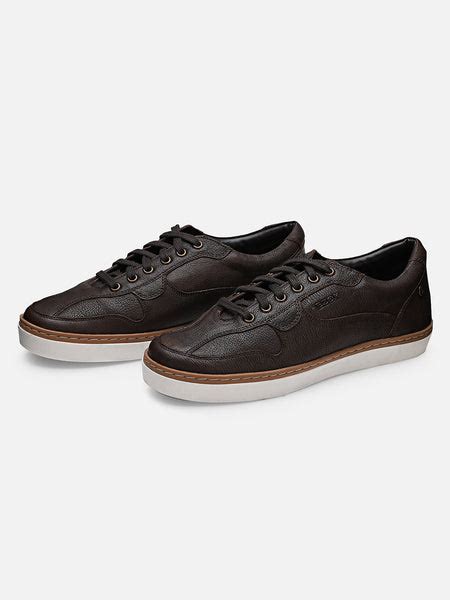 Ezok Men Sandy 2193 Brown Leather Sneakers – Ezok Shoes
