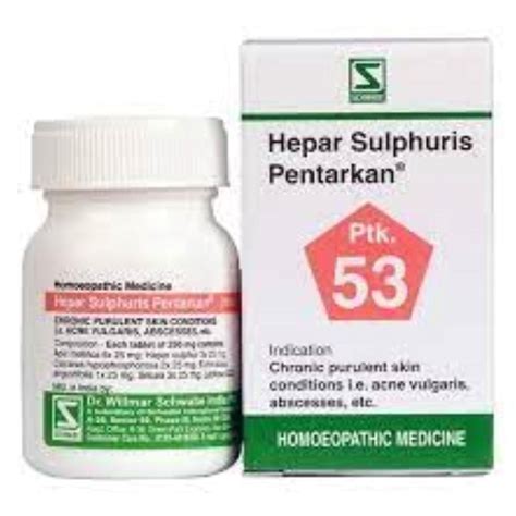 Buy Dr.Willmar Schwabe Hepar Sulphuris Pentarkan Ptk.53 Tablets, 20 gm ...
