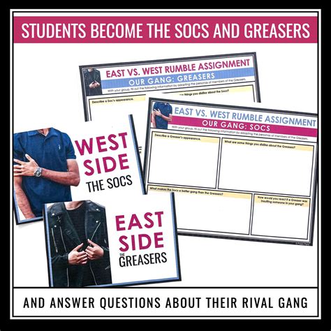 The Outsiders Activity - Greasers vs. Socs Rumble Interactive Class Ac ...