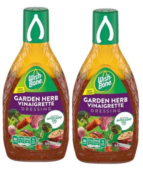 WishBone Avocado Oil Blend Garden Herb Vinaigrette Salad Dressing, 15 ...