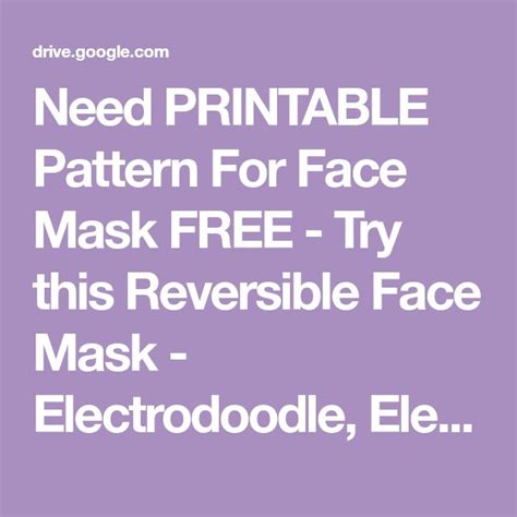 Image result for Reversible Face Mask Free Pattern