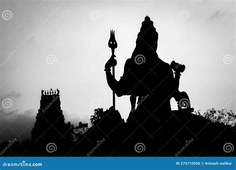 The Clear Silhouette Image of Statue of Hindu God Shiva Stock Photo - Image of bank, north ...