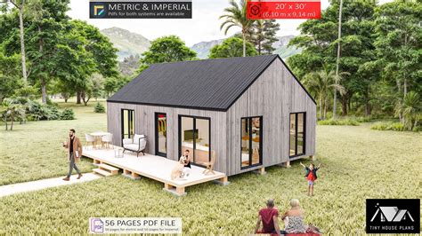 Barndominium Plans 2 Bedroom 20'x30', Cottage House Plan, 600 SQFT ...